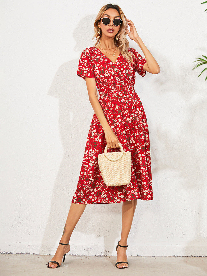 Elegant summer dress with floral print