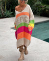 Peaceful rainbow knitted sweater