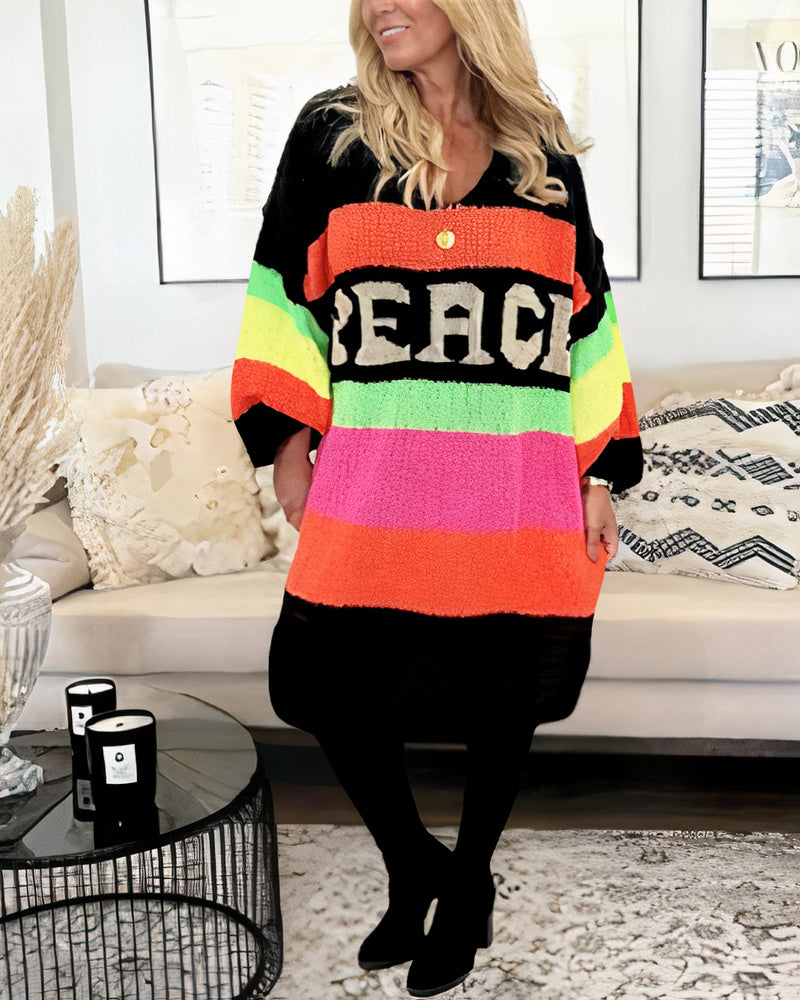 Retha - Peacefully knitted rainbow jumper