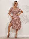 High-quality elegant summer dress with floral print