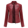 Stylish quilted leather jacket with zip