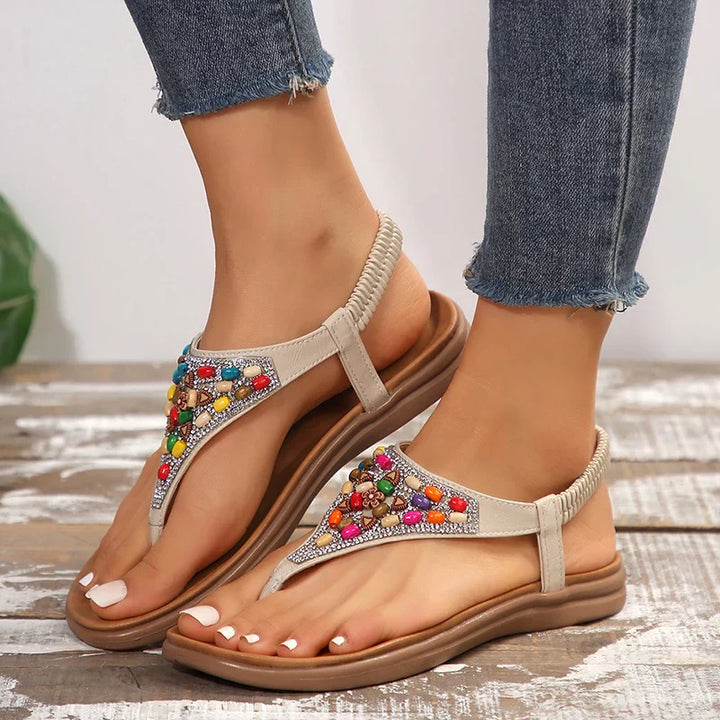 Retro bohemian flat heel sandals