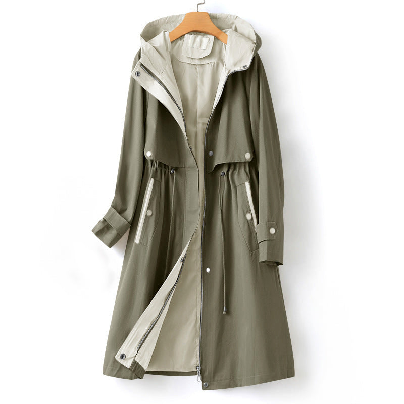 Women's - Trench Coat - Hooded - Stylish Design - Warm Winter Outerwear