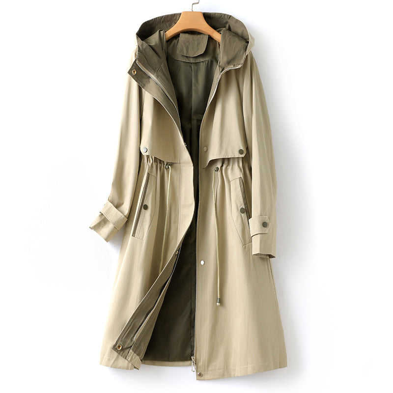 Women's - Trench Coat - Hooded - Stylish Design - Warm Winter Outerwear