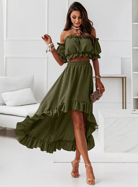 Ruffled summer dress set