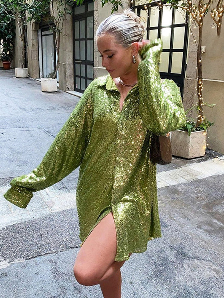 Oversized glitter blouse