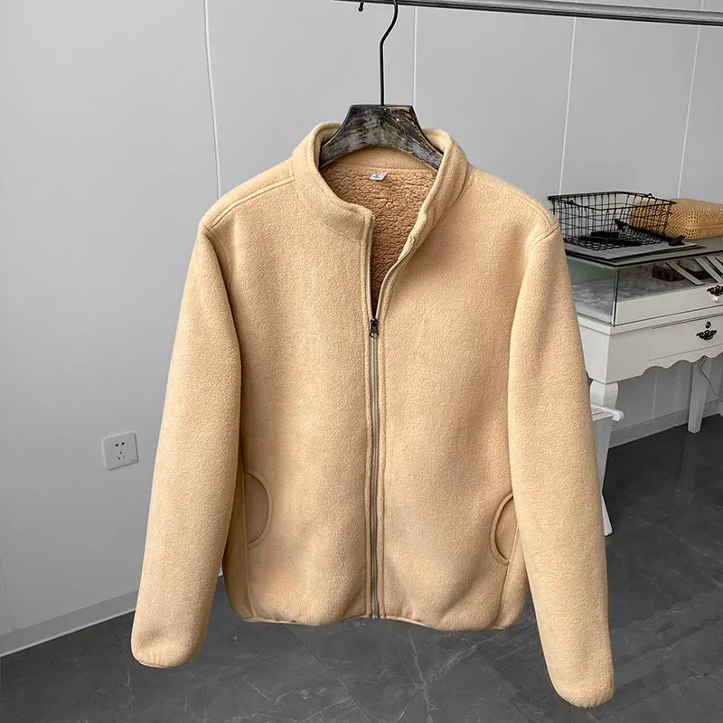 Fleece stand-up collar jacket