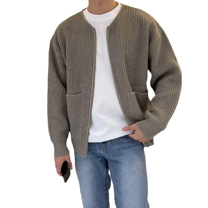 Men's - Zipper Cardigan - Cosy Knit Style - Perfect for Layering