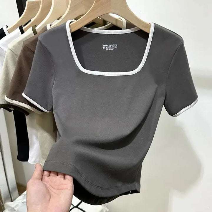 Shirts with a square collar