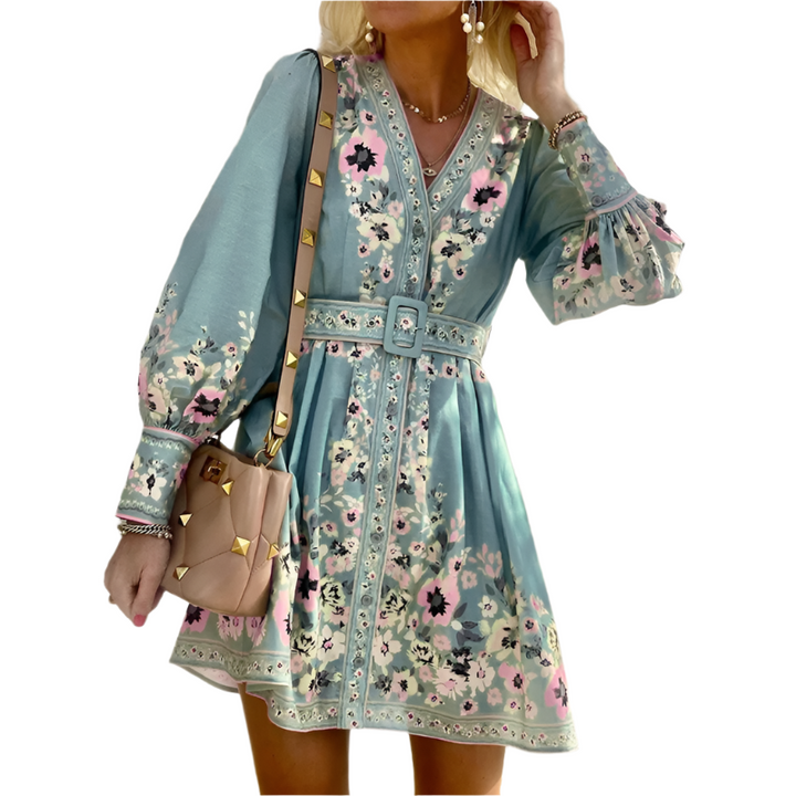 Women's - Bohemian Mini Dress - Lightweight Fabric - Perfect for Summer Outings - Trendy Boho Style