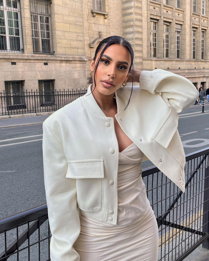 Beige bomber jacket