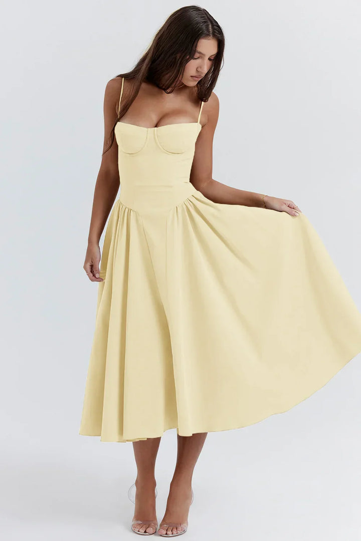 Elegant pleated strapless dress