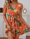 Women's - Elegant Dress - Printed Plant Belt - Stylish and Comfortable - Perfect for Any Occasion