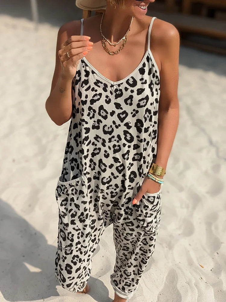 Loose sleeveless jumpsuits