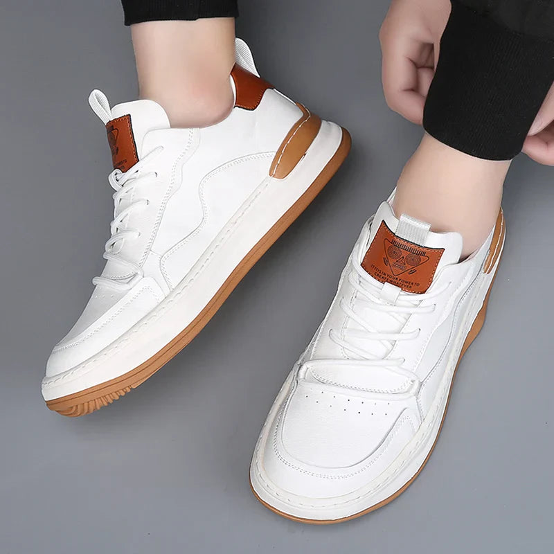 Men's - Sneakers – Genuine Leather, Low-Top – Casual Footwear