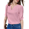 Short-sleeved blouse with V-neckline