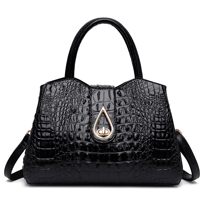 hiny crocodile leather creation - Ladies luxury handbag with brand flair