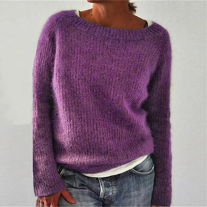 Women's - Long Sleeves Knit Jumper - Loose Fit