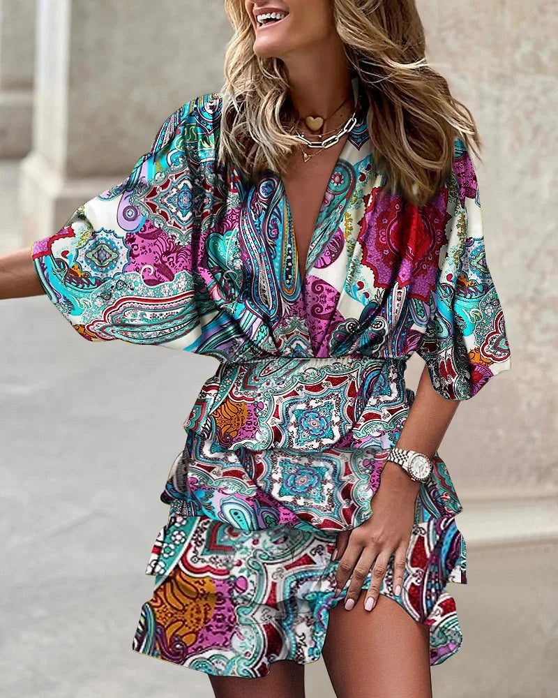 Stylish printed mini dress