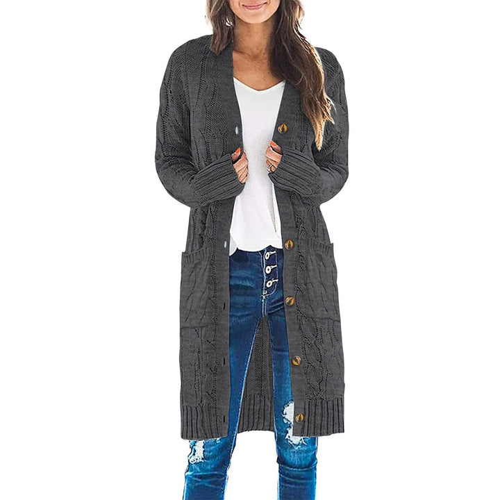 Casual long sleeve knitted coat