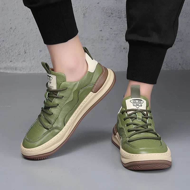 Men's - Sneakers – Genuine Leather, Low-Top – Casual Footwear