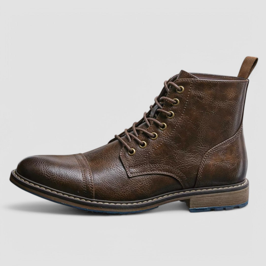 Men's - Boots - Leather - Stylish Cap-toe