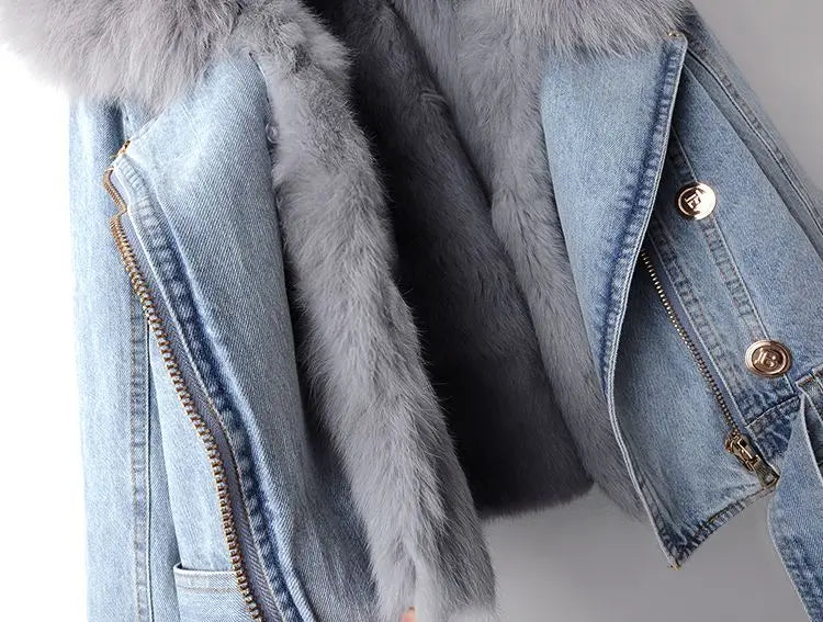 Elegance Denim & Fur Jacket