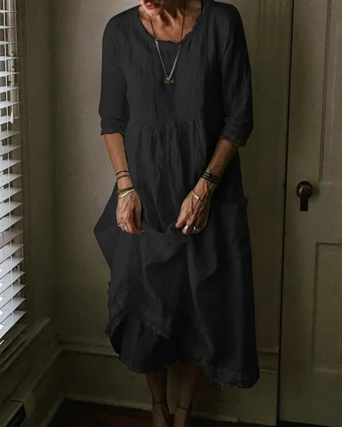 Women's cotton linen oversize dress