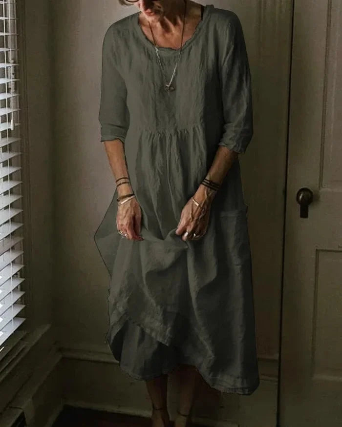 Women's cotton linen oversize dress