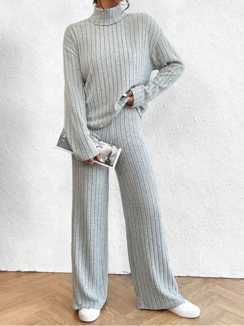Margaux™ - knitted trousers and sweater with turtleneck for women ...