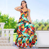 Maxi dress with tropical pattern