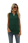 Sleeveless chiffon blouse with V-neckline