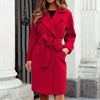 Long trench coat winter coat with button system in bright colours