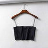 Ladies Summery Elasticated Cotton Camisole Sleeveless Short Tank Top