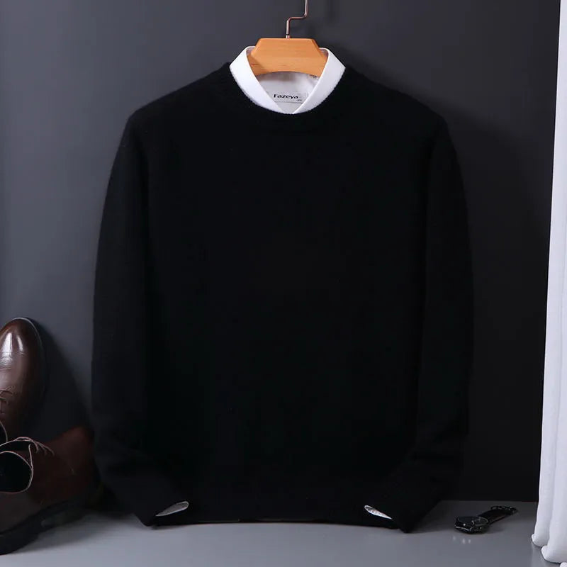 Men's - Classic Round Neck Pullover Sweater