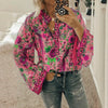 Blouse with bohemian floral pattern