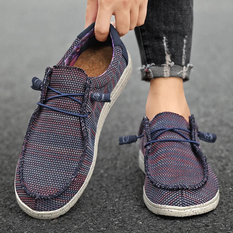 Men's - Lightweight Canvas Shoes - Mesh - Slip on - Breathable & Stylish Footwear