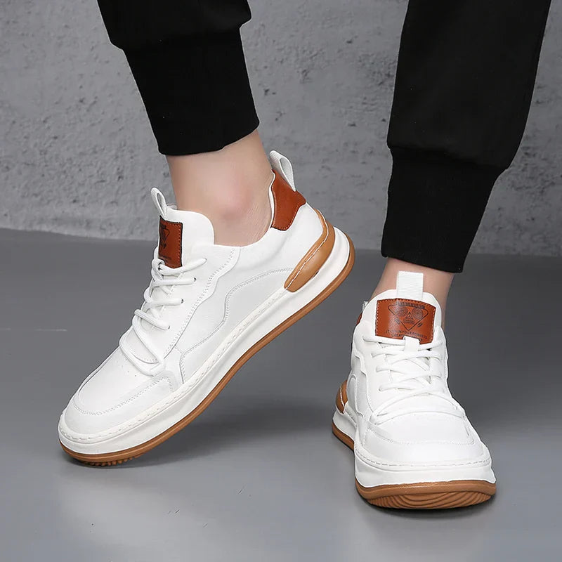 Men's - Sneakers – Genuine Leather, Low-Top – Casual Footwear