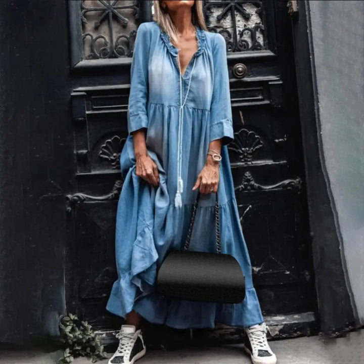 Denim maxi dress