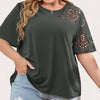 Creative cut-out: summery chiffon T-shirt for women in plus sizes