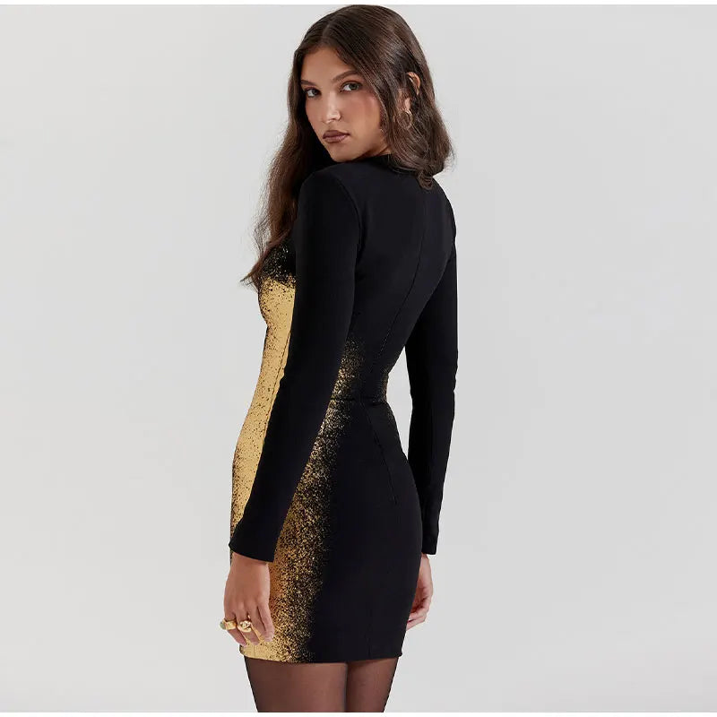 Glamorous mini dress with glitter accents