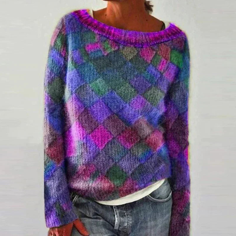 Women's - Colorful O-neck Long-Sleeve Shirt - Stylish & Comfortable - Perfect for Every Occasion
