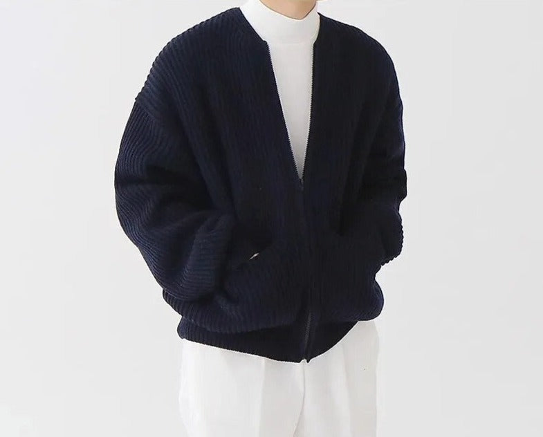 Men's - Zipper Cardigan - Cosy Knit Style - Perfect for Layering