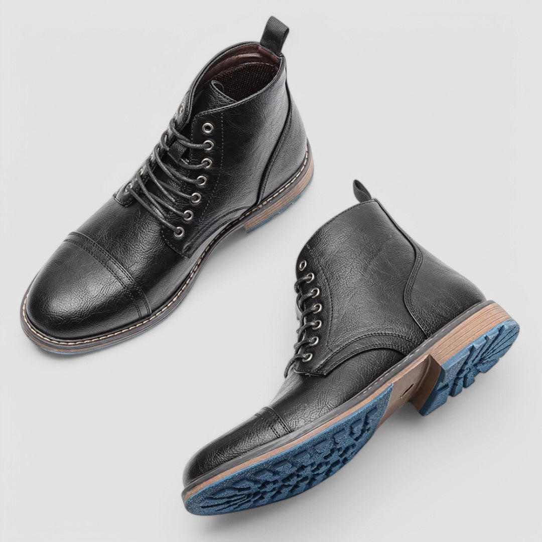 Men's - Boots - Leather - Stylish Cap-toe