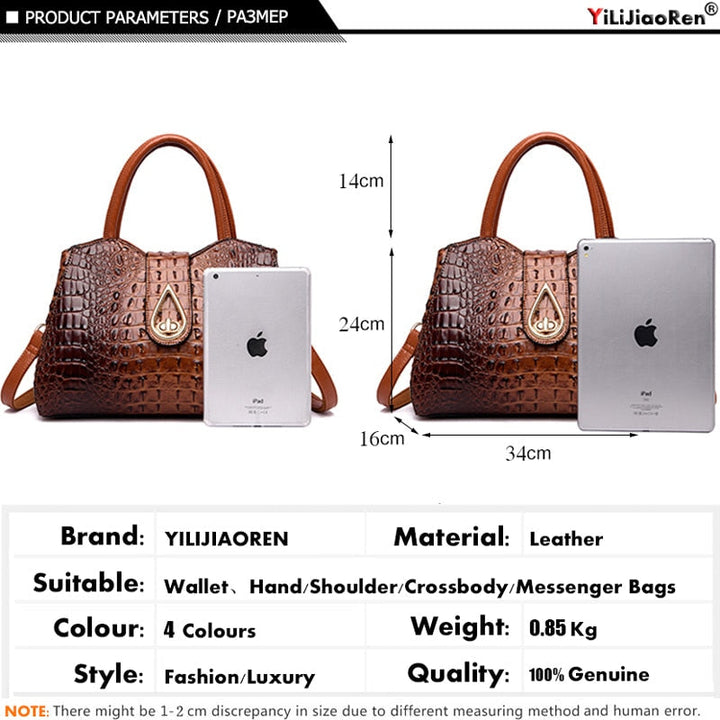 hiny crocodile leather creation - Ladies luxury handbag with brand flair