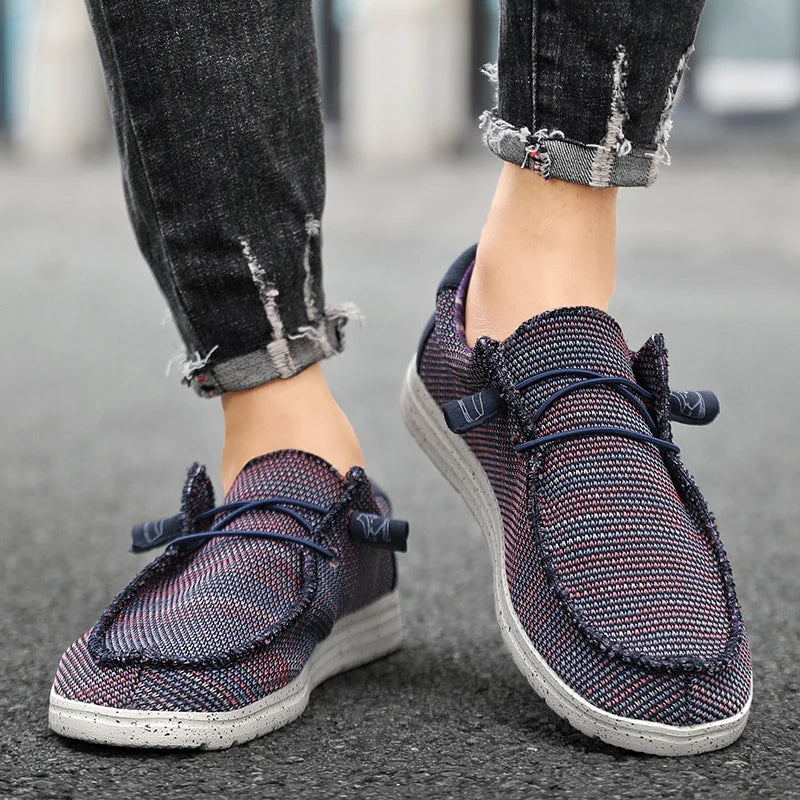 Men's - Lightweight Canvas Shoes - Mesh - Slip on - Breathable & Stylish Footwear