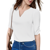 Short-sleeved blouse with V-neckline