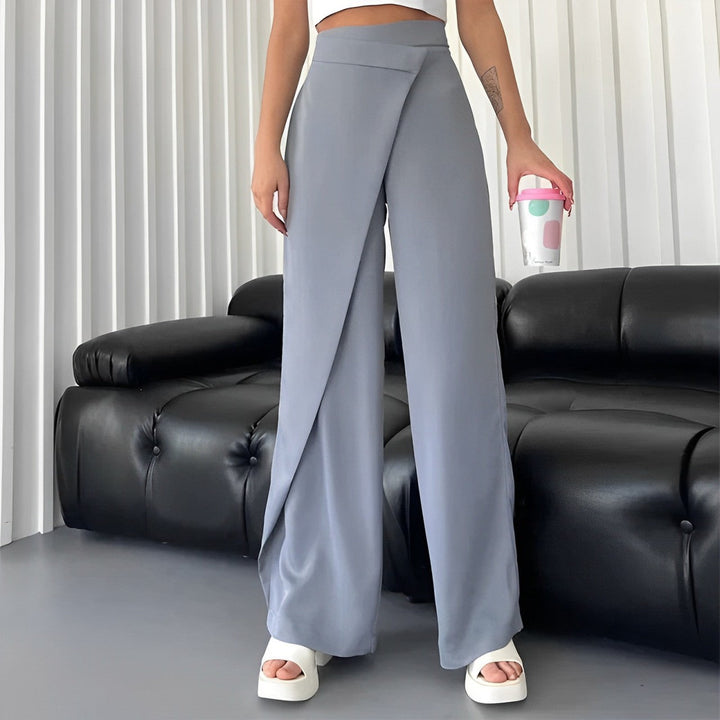 Wide linen wrap trousers