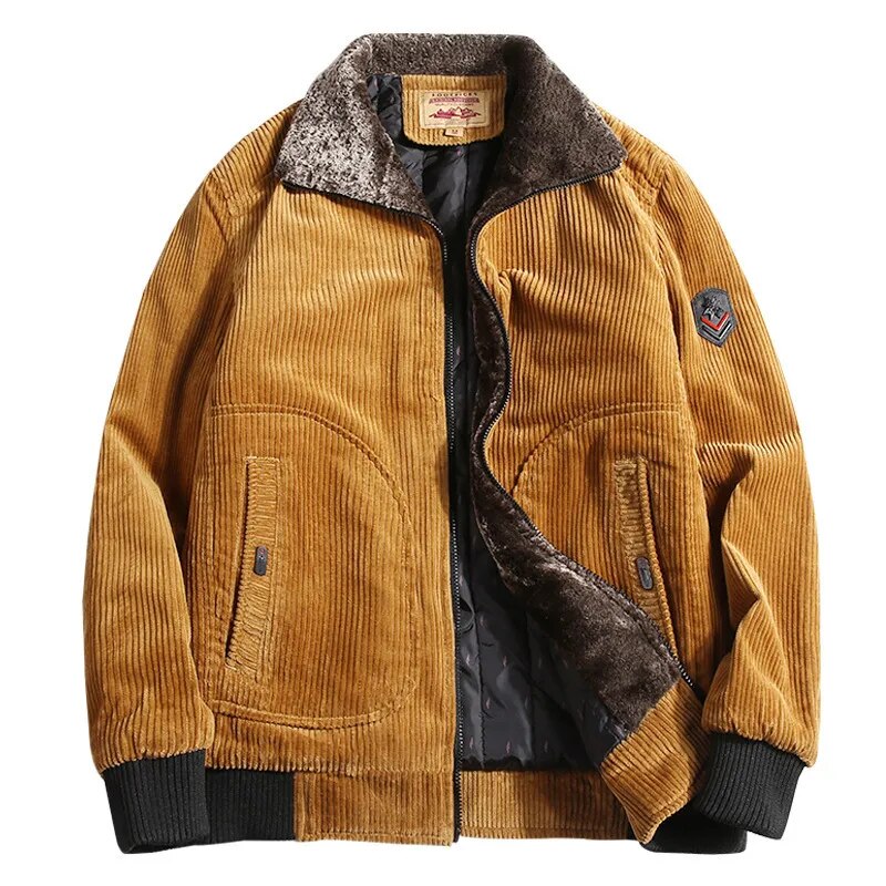 Men's - Corduroy Winter Jacket - Cosy & Stylish Outerwear