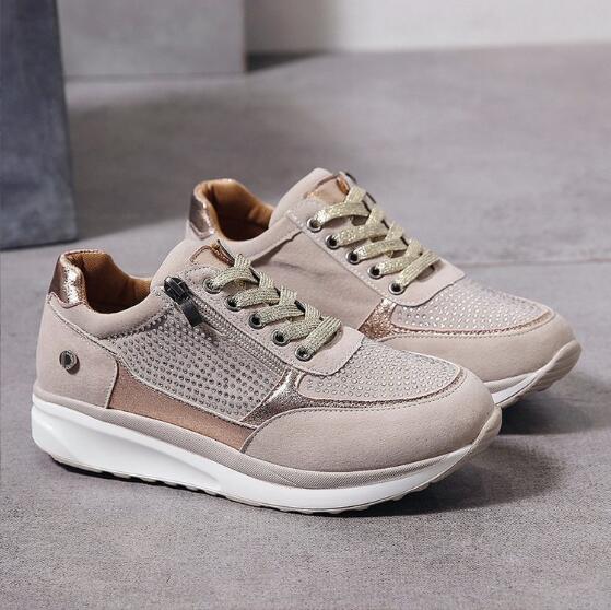 Women's - Zipper Sneakers - Lightweight mesh - Breathable & Comfortable Footwear - Ideal for Casual Outings